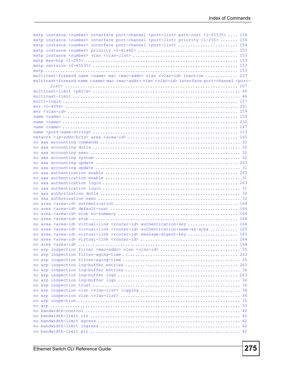 ZyXEL Communications ZyXEL Dimension ES-2024PWR User Manual | Page 275 / 286