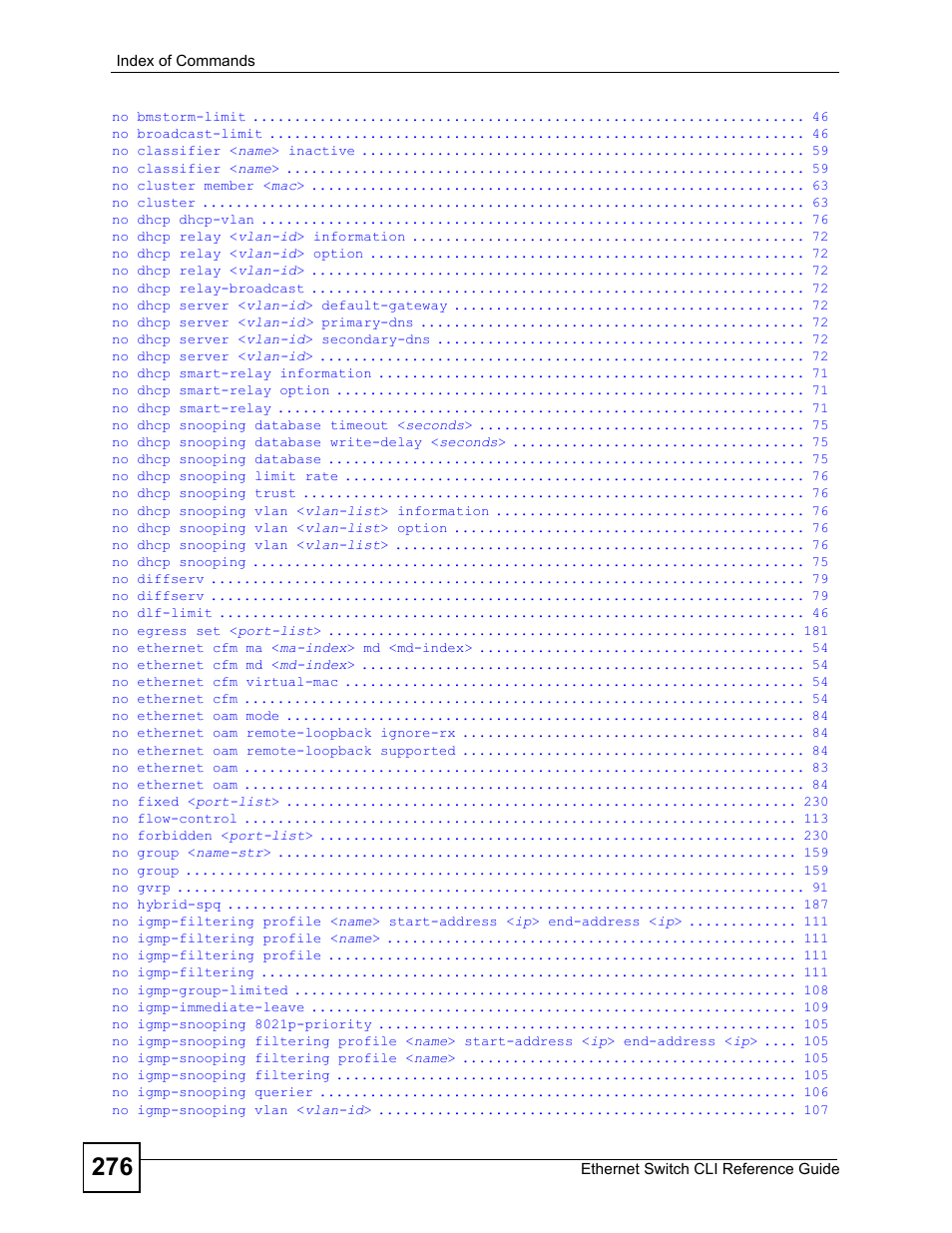 ZyXEL Communications ZyXEL Dimension ES-2024PWR User Manual | Page 276 / 286
