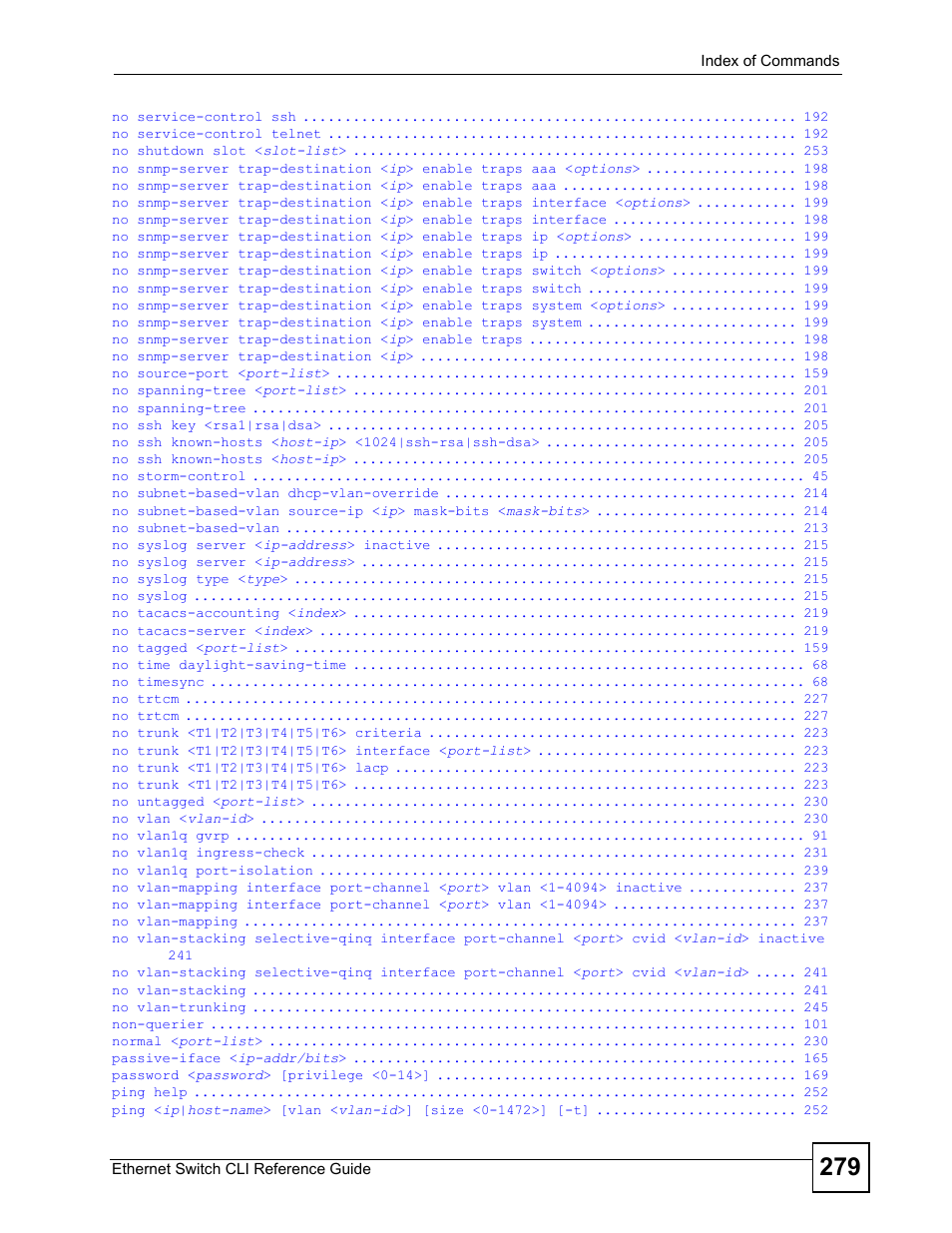 ZyXEL Communications ZyXEL Dimension ES-2024PWR User Manual | Page 279 / 286