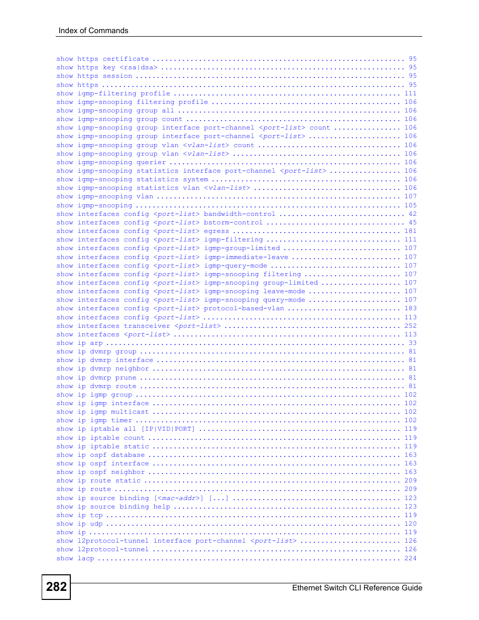 ZyXEL Communications ZyXEL Dimension ES-2024PWR User Manual | Page 282 / 286