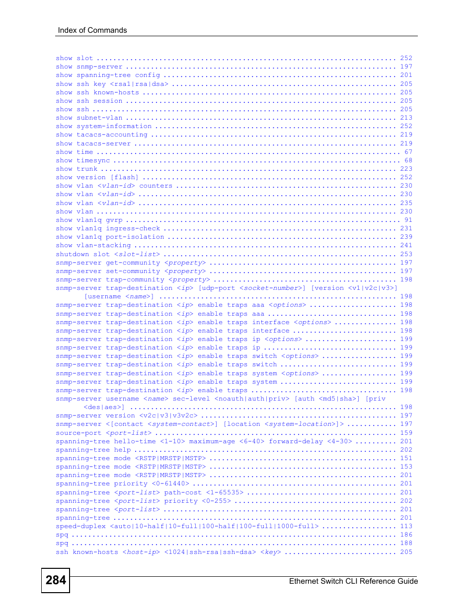 ZyXEL Communications ZyXEL Dimension ES-2024PWR User Manual | Page 284 / 286