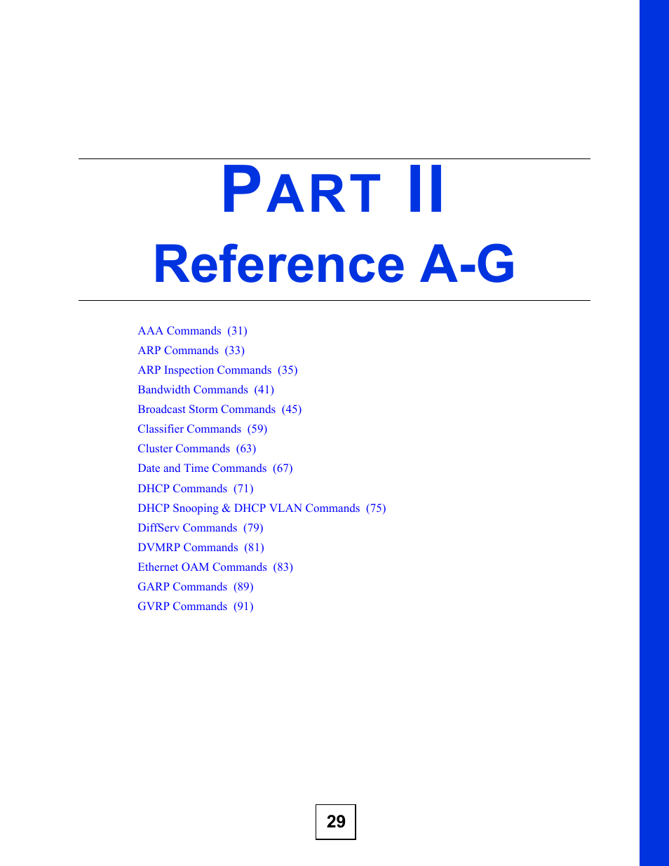 Reference a-g | ZyXEL Communications ZyXEL Dimension ES-2024PWR User Manual | Page 29 / 286