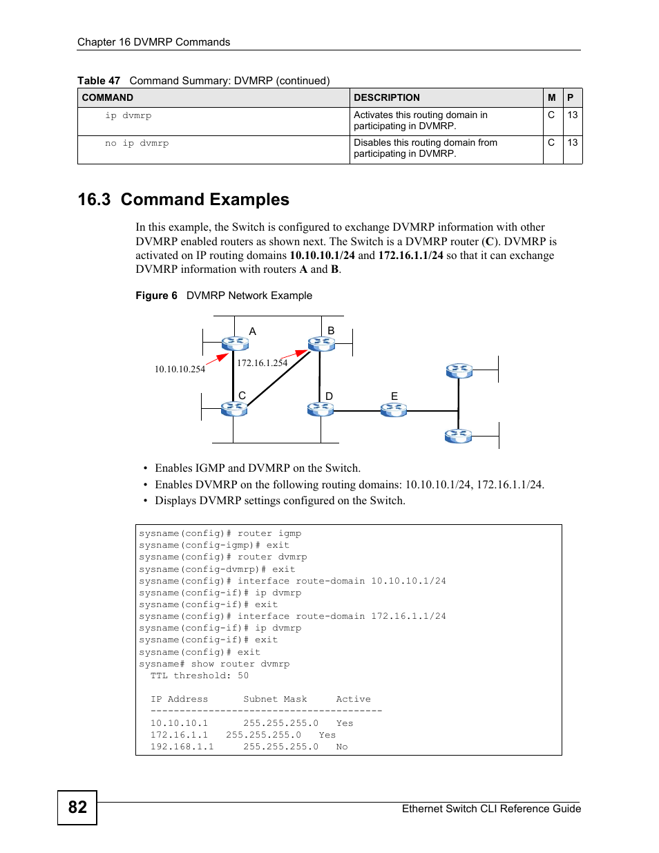3 command examples | ZyXEL Communications ZyXEL Dimension ES-2024PWR User Manual | Page 82 / 286