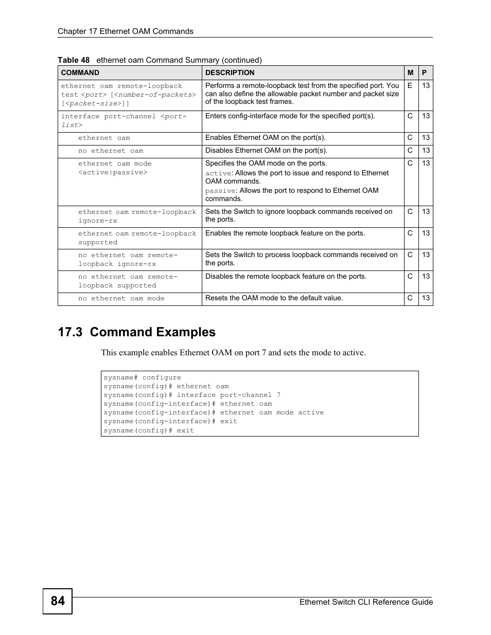 3 command examples | ZyXEL Communications ZyXEL Dimension ES-2024PWR User Manual | Page 84 / 286
