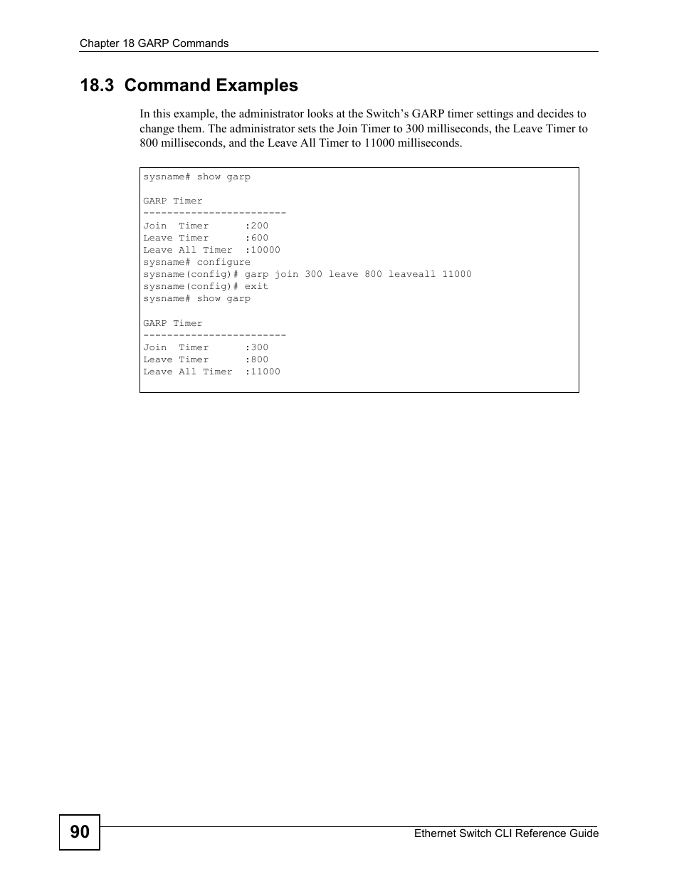 3 command examples | ZyXEL Communications ZyXEL Dimension ES-2024PWR User Manual | Page 90 / 286