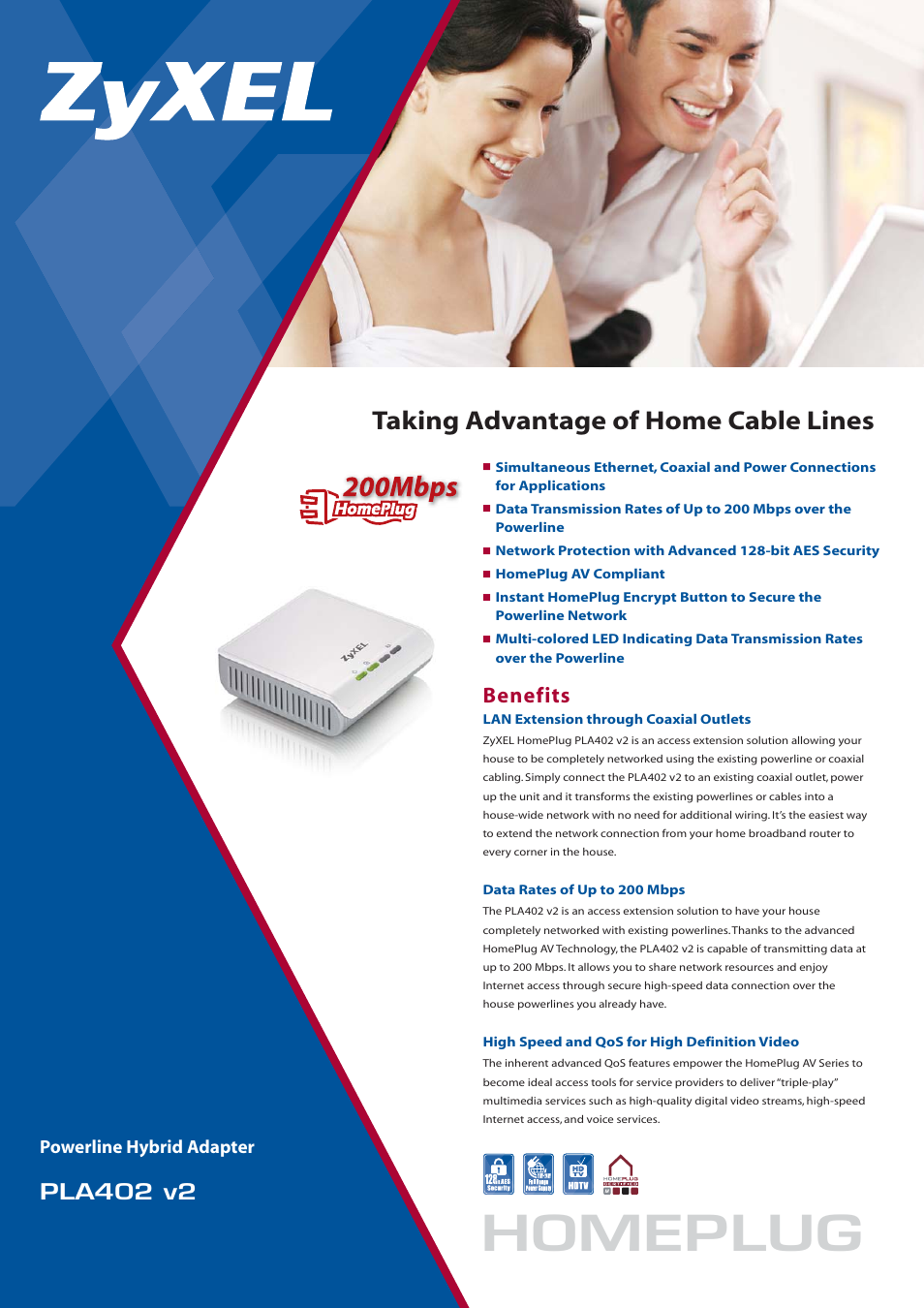 ZyXEL Communications PLA402 v2 User Manual | 2 pages
