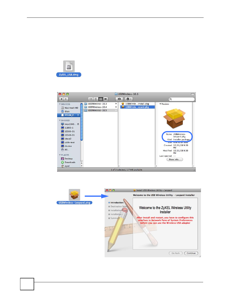 2 installing the zyxel utility | ZyXEL Communications NWD-270N User Manual | Page 12 / 98