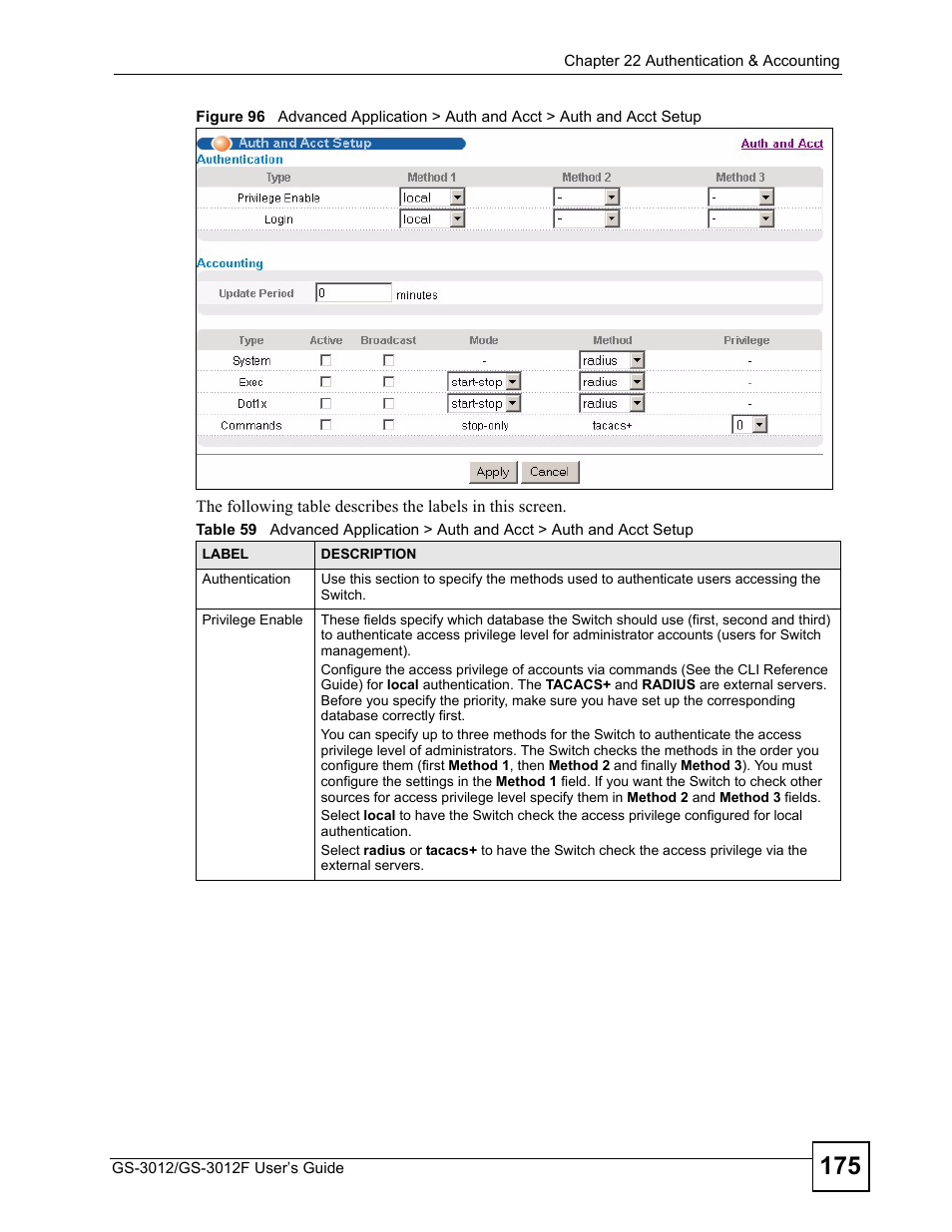 ZyXEL Communications GS-3012F/3012 User Manual | Page 175 / 314
