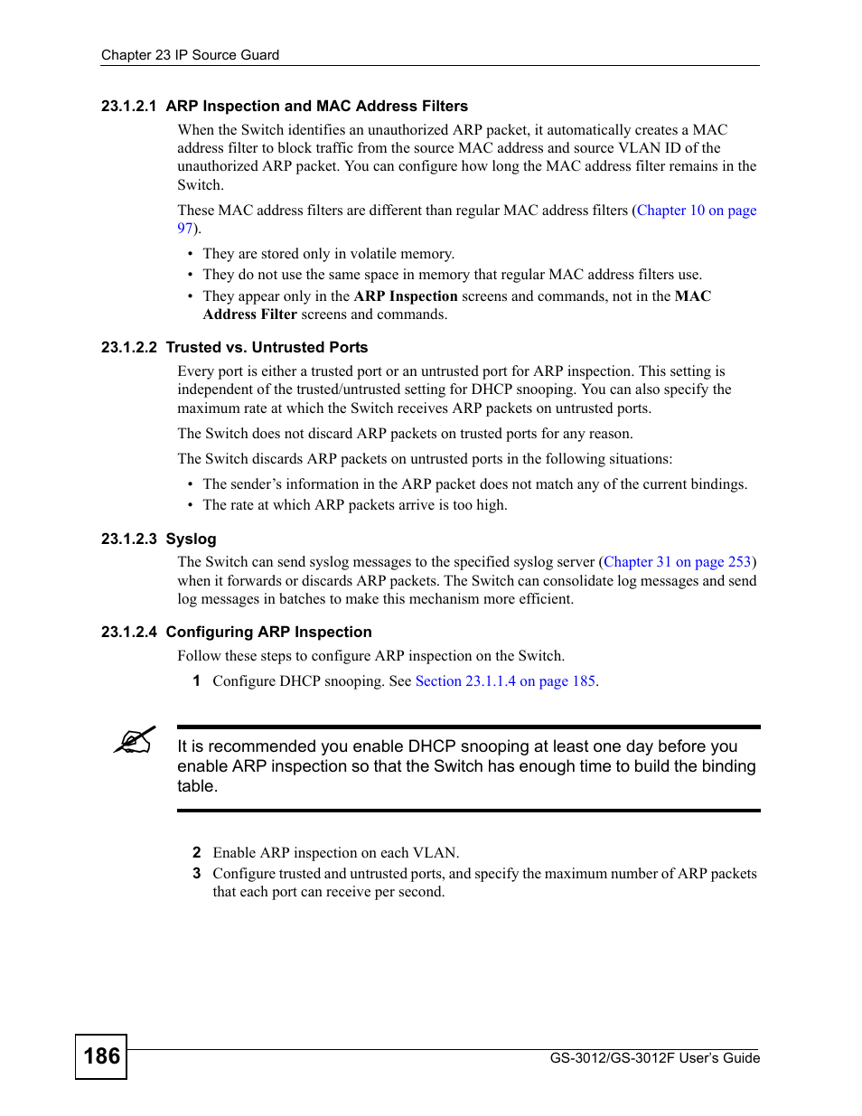 ZyXEL Communications GS-3012F/3012 User Manual | Page 186 / 314