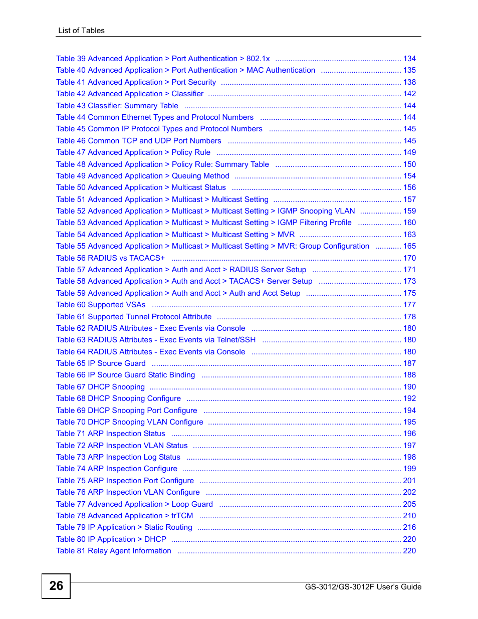 ZyXEL Communications GS-3012F/3012 User Manual | Page 26 / 314