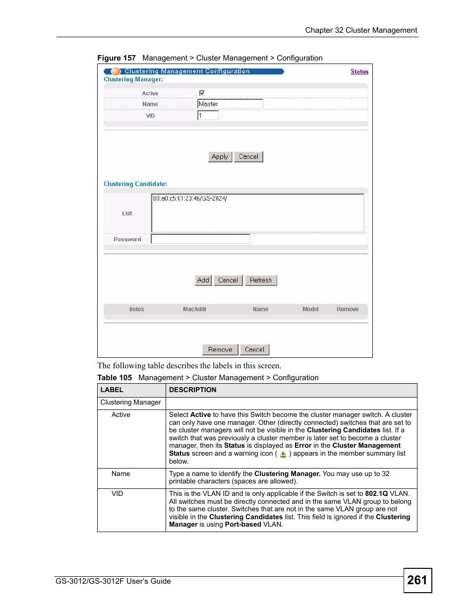 ZyXEL Communications GS-3012F/3012 User Manual | Page 261 / 314