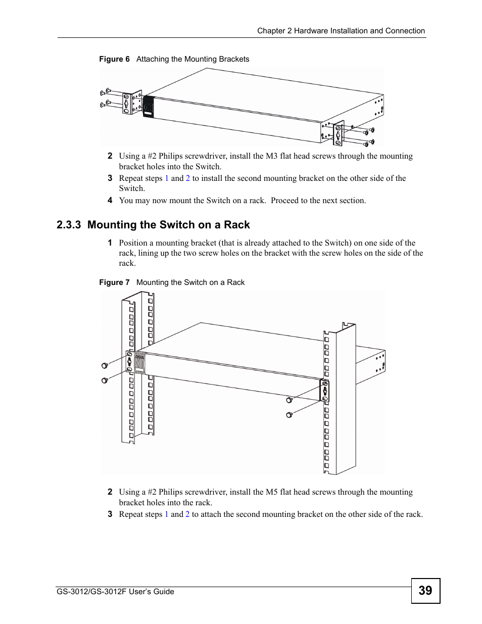 3 mounting the switch on a rack | ZyXEL Communications GS-3012F/3012 User Manual | Page 39 / 314
