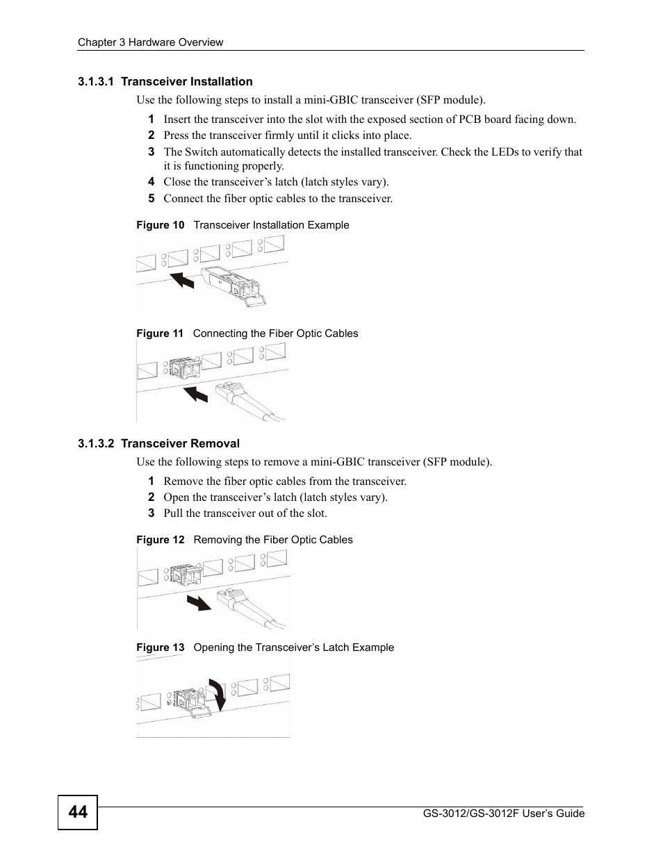 ZyXEL Communications GS-3012F/3012 User Manual | Page 44 / 314