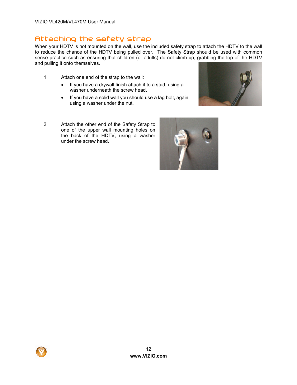Attaching the safety strap | ZyXEL Communications VL470M User Manual | Page 12 / 64
