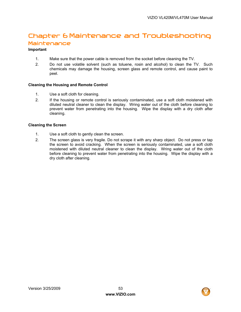 Maintenance and troubleshooting, Chapter 6, Maintenance | ZyXEL Communications VL470M User Manual | Page 53 / 64