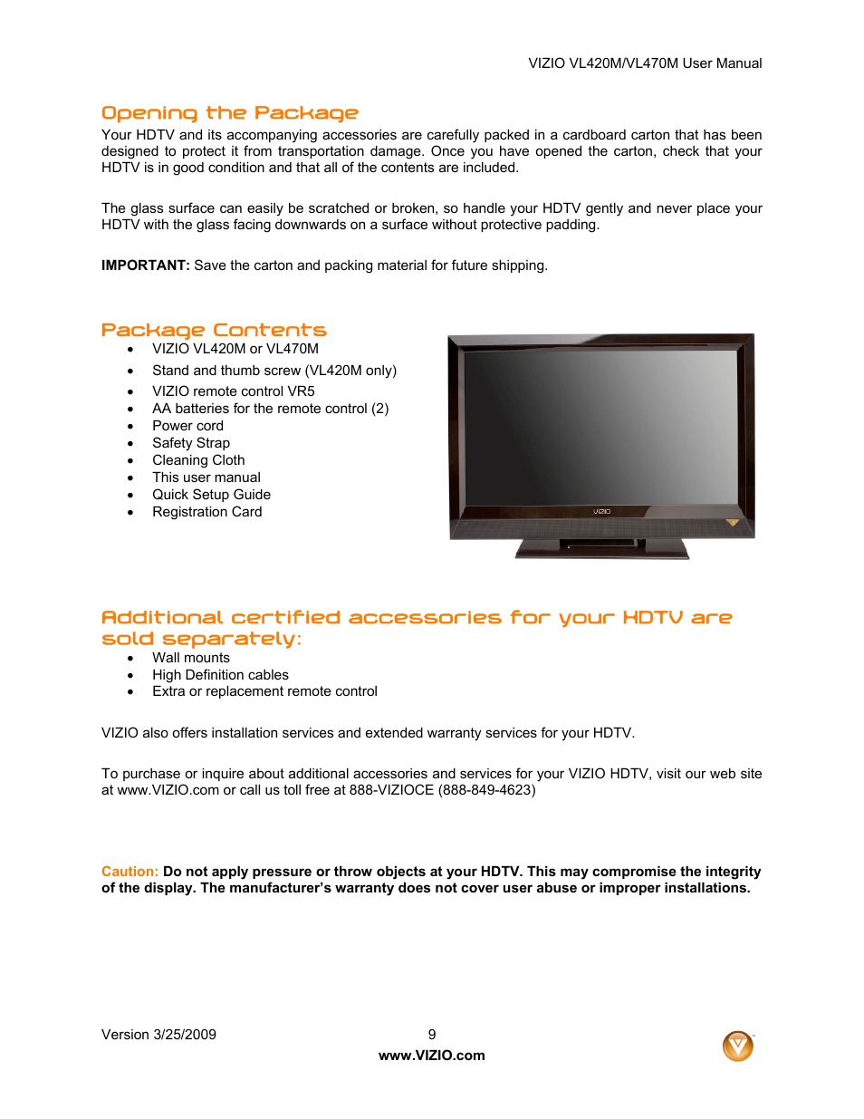 Opening the package, Package contents | ZyXEL Communications VL470M User Manual | Page 9 / 64