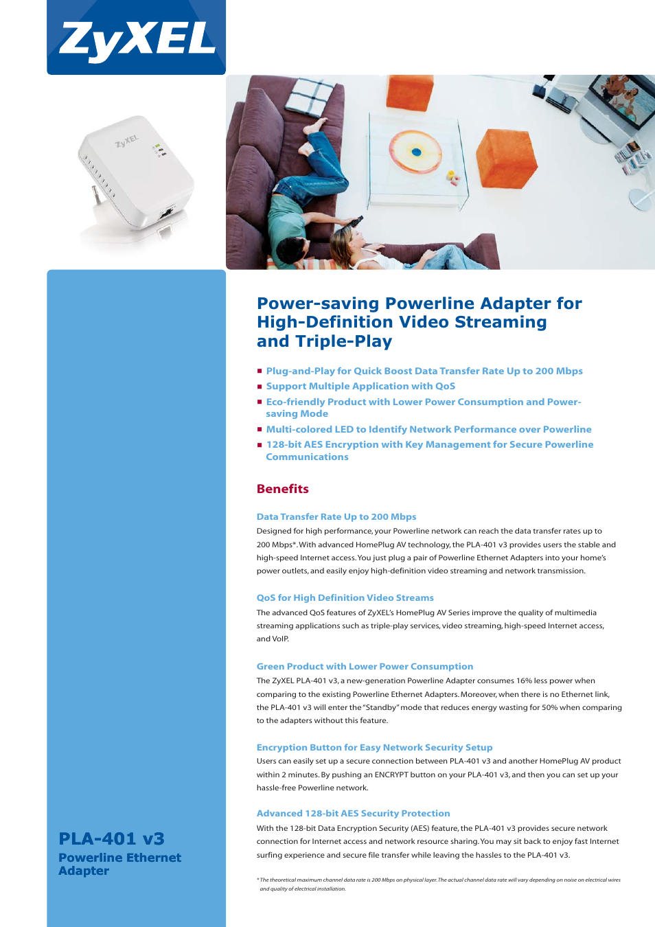 ZyXEL Communications PLA-401 v3 User Manual | 2 pages