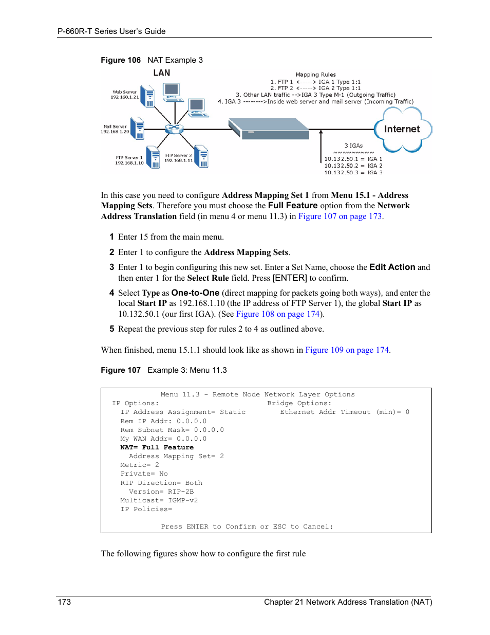 ZyXEL Communications ADSL2+ Ethernet Gateway P-660R-T Series User Manual | Page 173 / 302