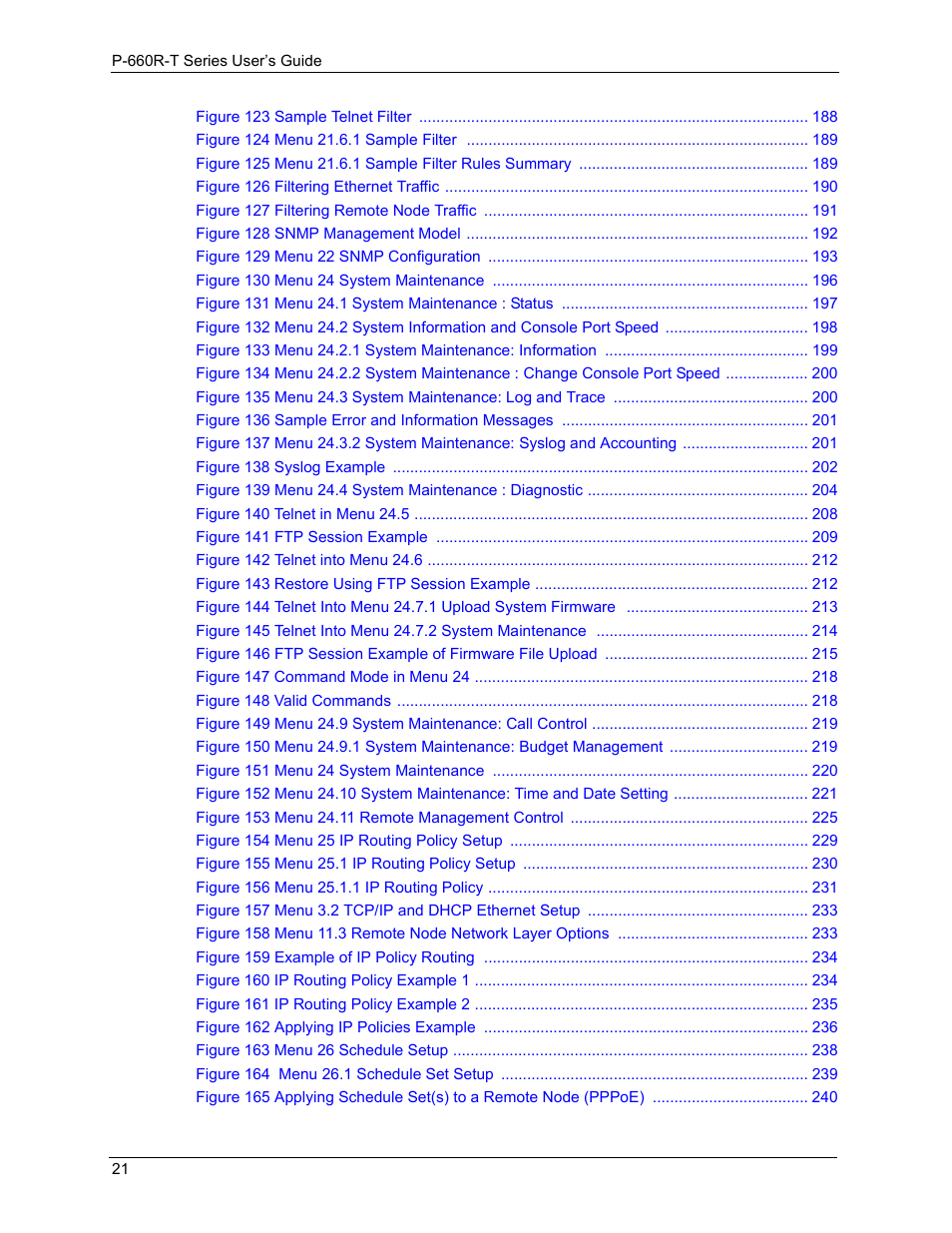 ZyXEL Communications ADSL2+ Ethernet Gateway P-660R-T Series User Manual | Page 21 / 302