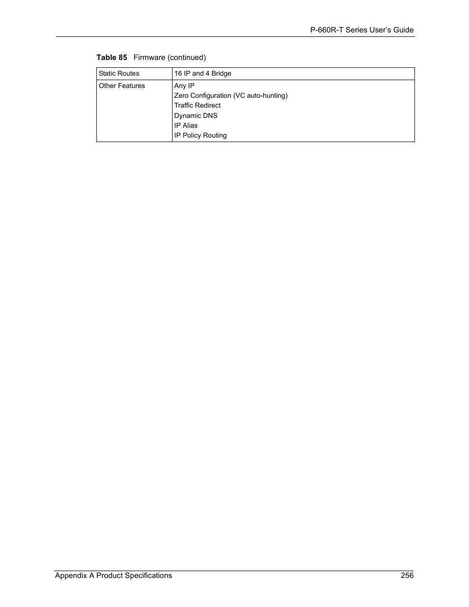 ZyXEL Communications ADSL2+ Ethernet Gateway P-660R-T Series User Manual | Page 256 / 302