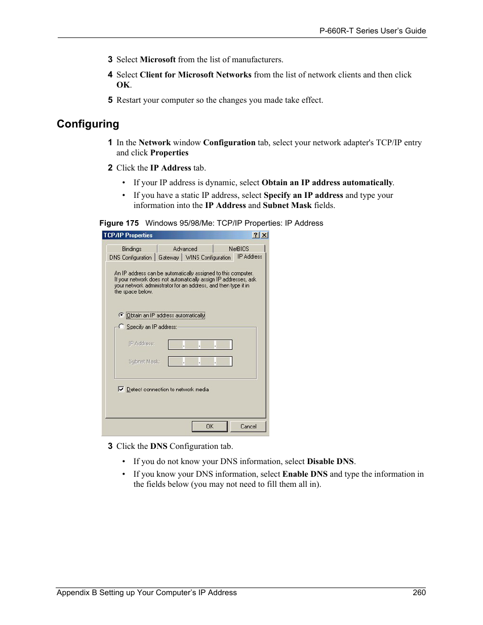 Configuring | ZyXEL Communications ADSL2+ Ethernet Gateway P-660R-T Series User Manual | Page 260 / 302
