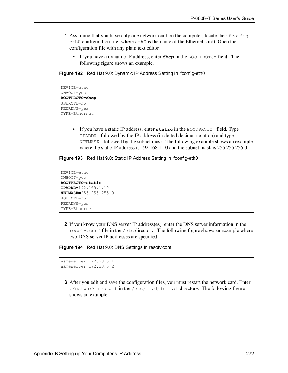 ZyXEL Communications ADSL2+ Ethernet Gateway P-660R-T Series User Manual | Page 272 / 302