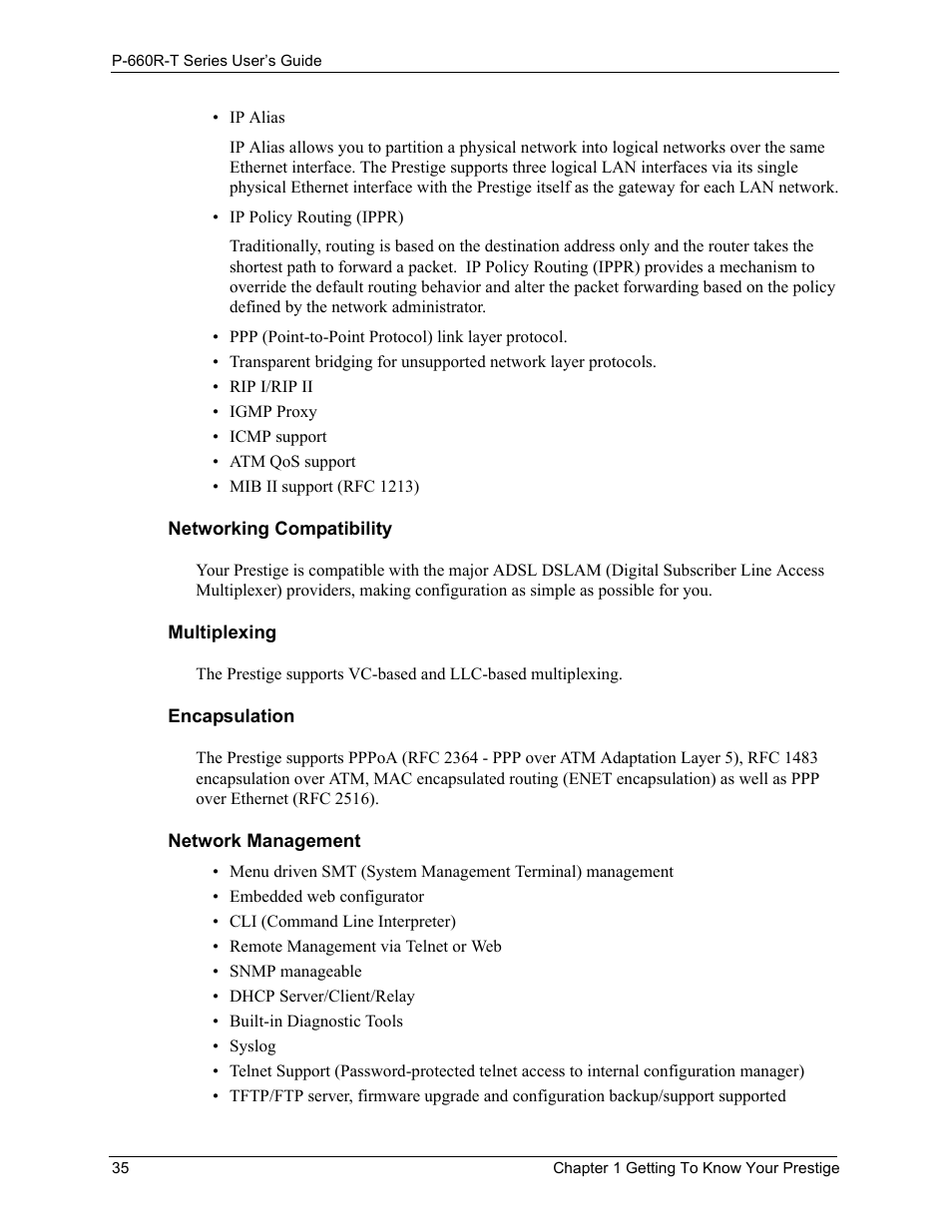 ZyXEL Communications ADSL2+ Ethernet Gateway P-660R-T Series User Manual | Page 35 / 302