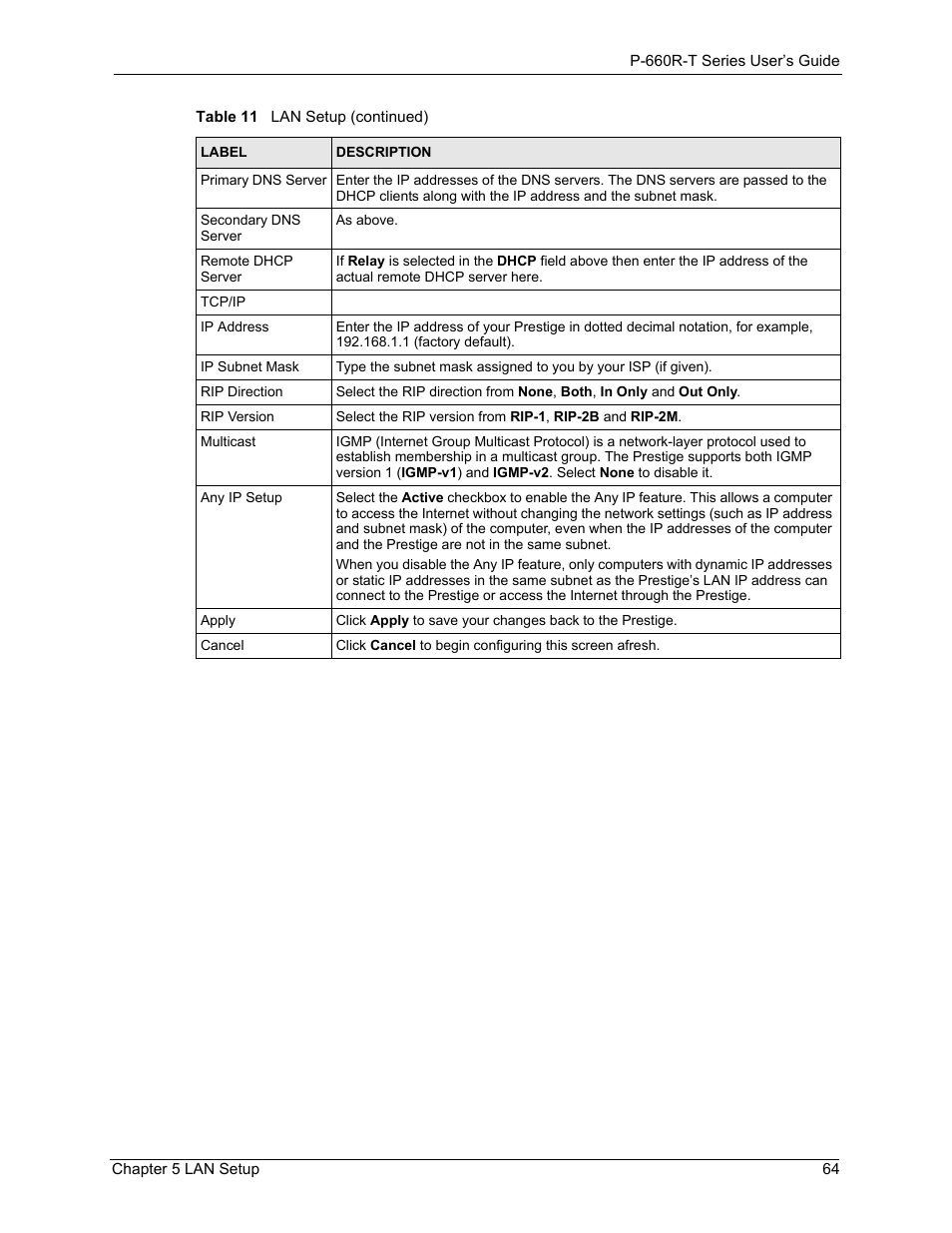 ZyXEL Communications ADSL2+ Ethernet Gateway P-660R-T Series User Manual | Page 64 / 302