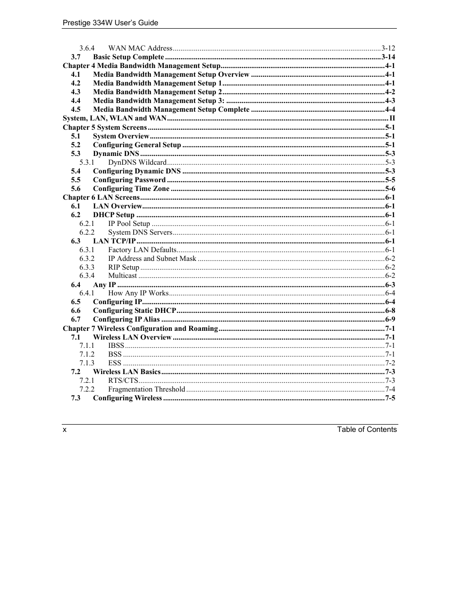 ZyXEL Communications P-334W User Manual | Page 10 / 496