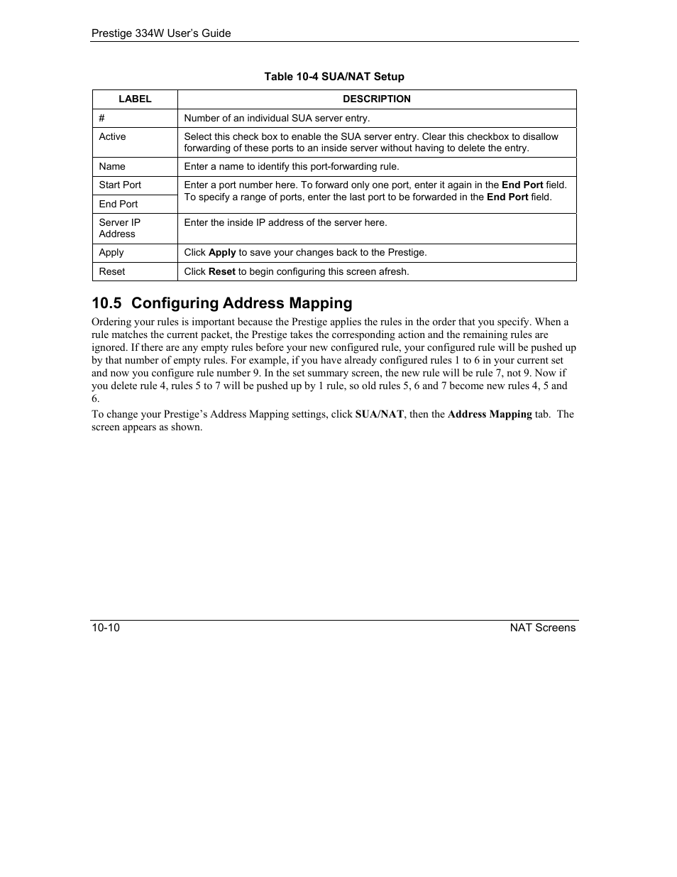 Configuring address mapping, 5 configuring address mapping | ZyXEL Communications P-334W User Manual | Page 156 / 496