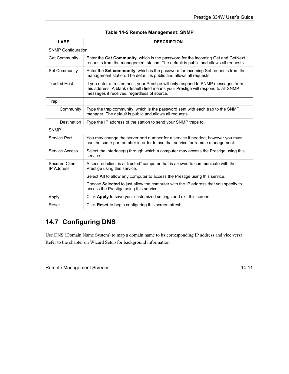 Configuring dns, 7 configuring dns | ZyXEL Communications P-334W User Manual | Page 201 / 496