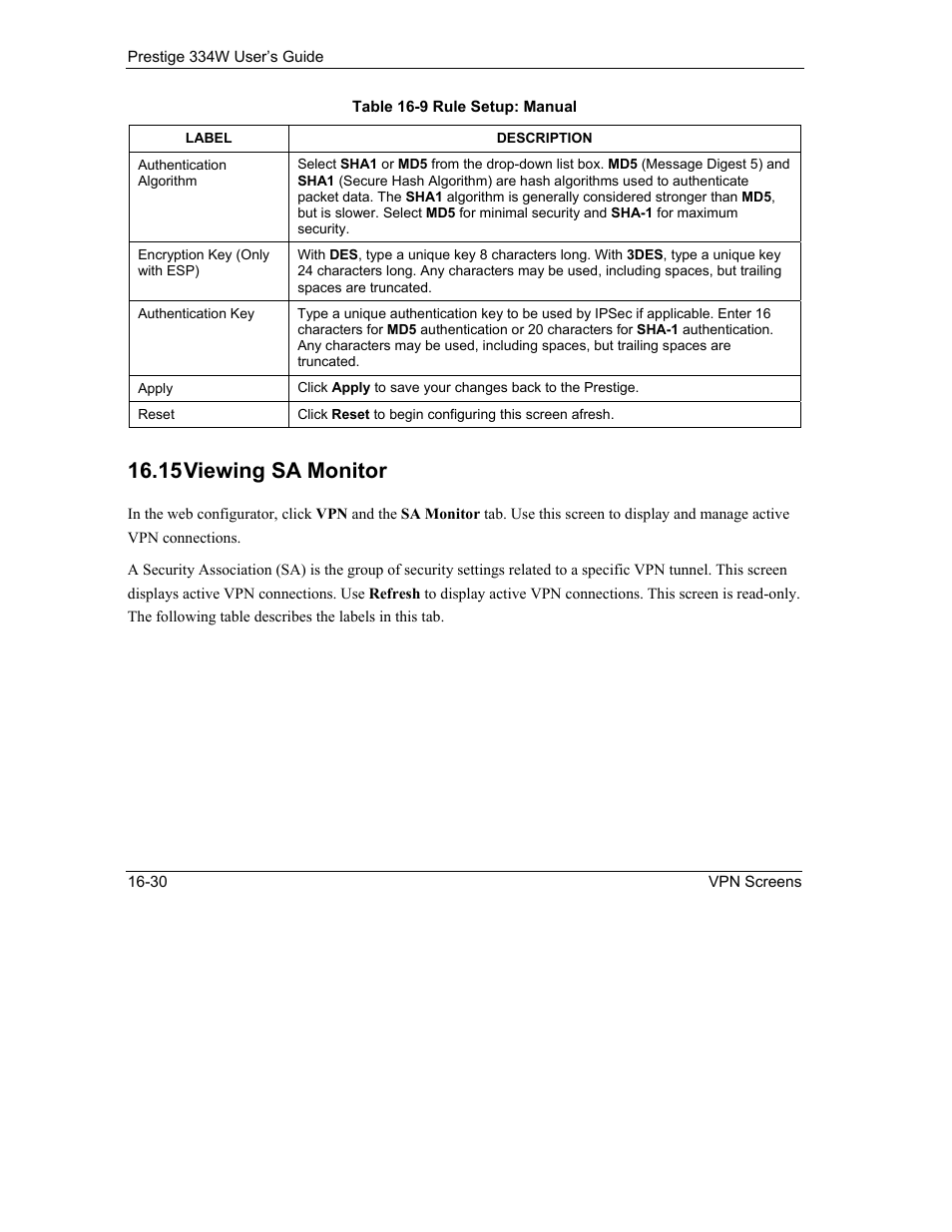 Viewing sa monitor, 15 viewing sa monitor | ZyXEL Communications P-334W User Manual | Page 240 / 496