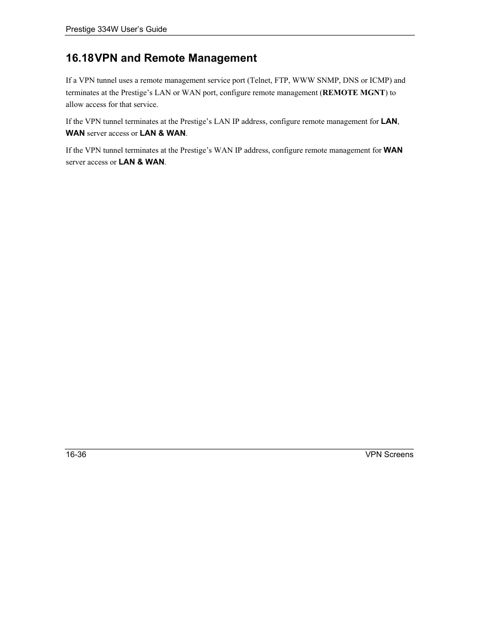 Vpn and remote management, 18 vpn and remote management | ZyXEL Communications P-334W User Manual | Page 246 / 496