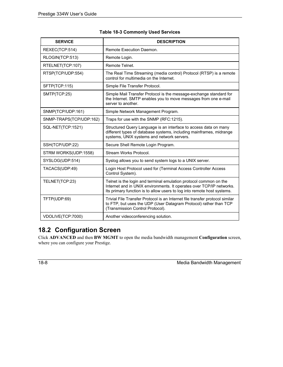 Configuration screen, 2 configuration screen | ZyXEL Communications P-334W User Manual | Page 262 / 496