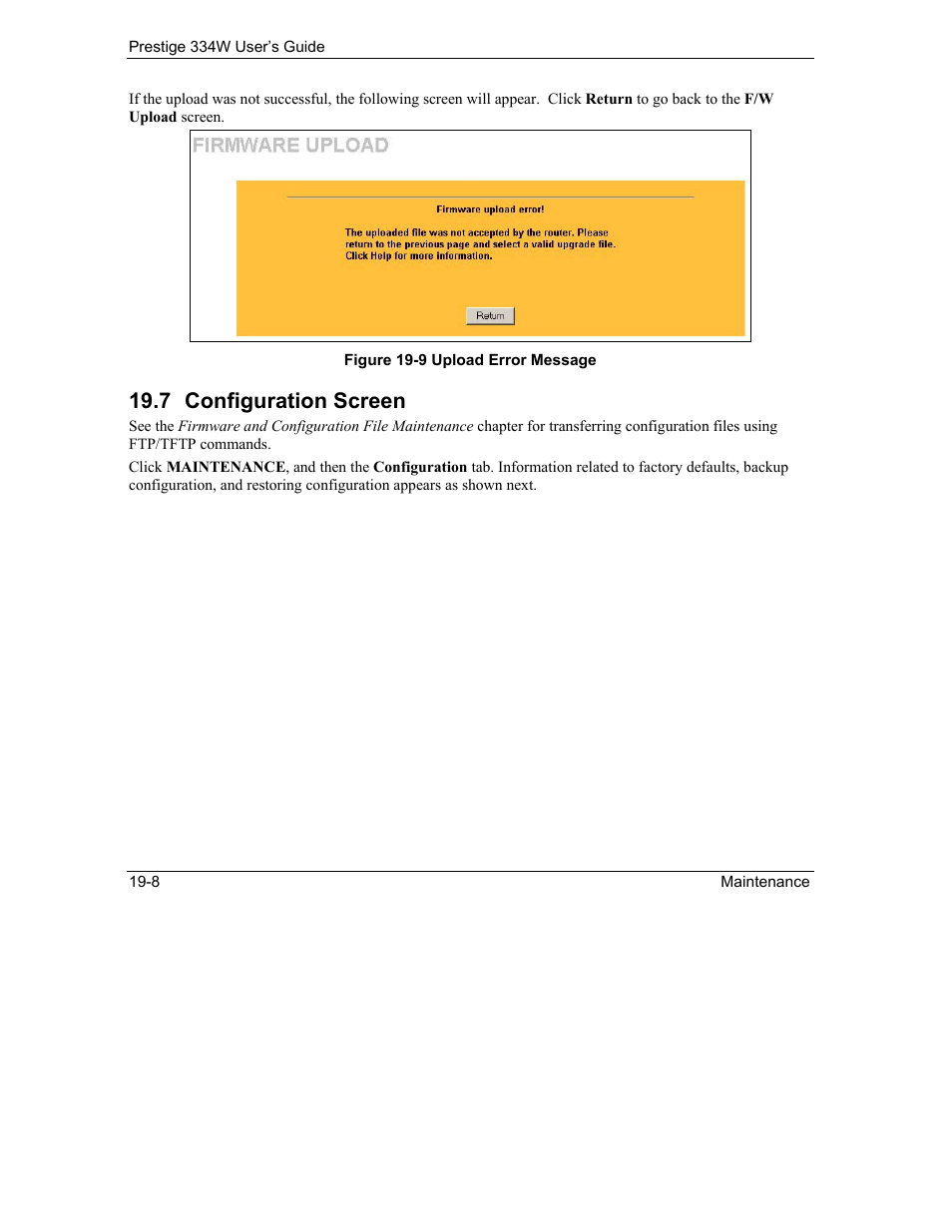 Configuration screen, 7 configuration screen | ZyXEL Communications P-334W User Manual | Page 276 / 496