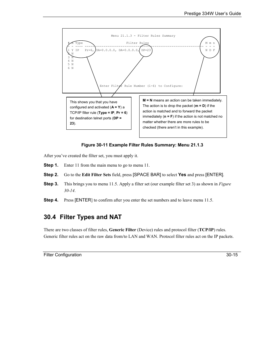 Filter types and nat, 4 filter types and nat | ZyXEL Communications P-334W User Manual | Page 371 / 496