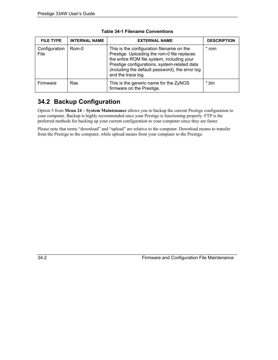 Backup configuration, 2 backup configuration | ZyXEL Communications P-334W User Manual | Page 398 / 496