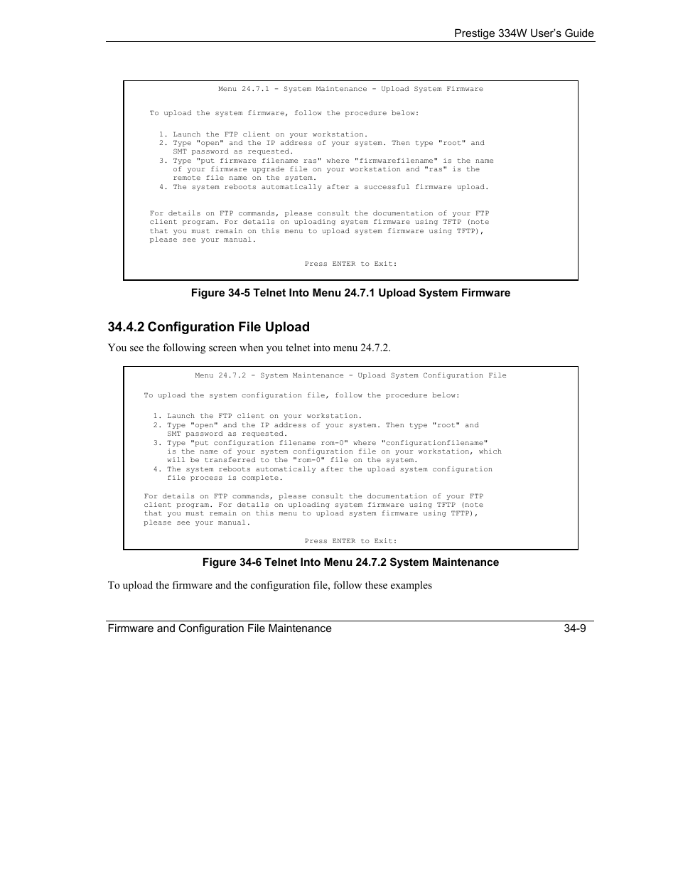 Configuration file upload, 2 configuration file upload | ZyXEL Communications P-334W User Manual | Page 405 / 496