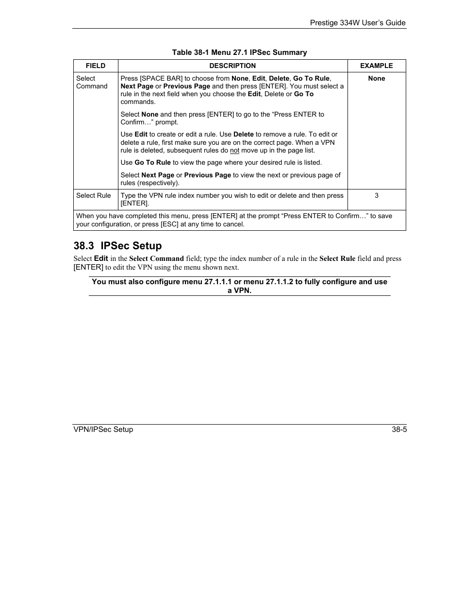 Ipsec setup, 3 ipsec setup | ZyXEL Communications P-334W User Manual | Page 429 / 496