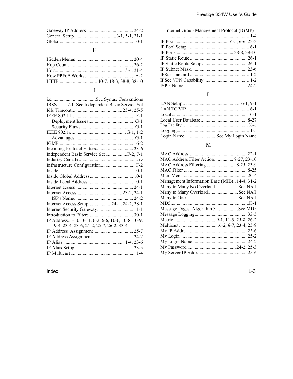 ZyXEL Communications P-334W User Manual | Page 493 / 496