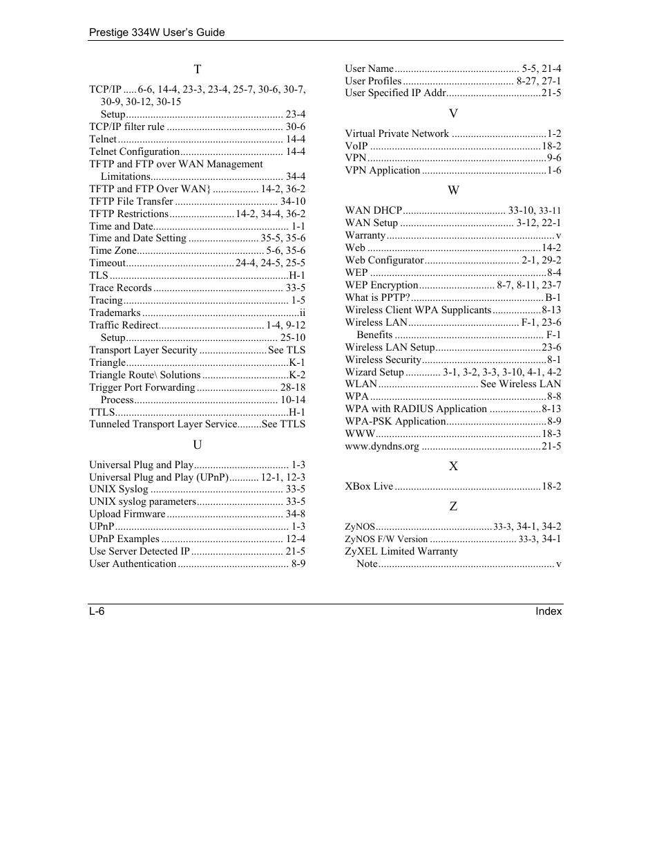 ZyXEL Communications P-334W User Manual | Page 496 / 496