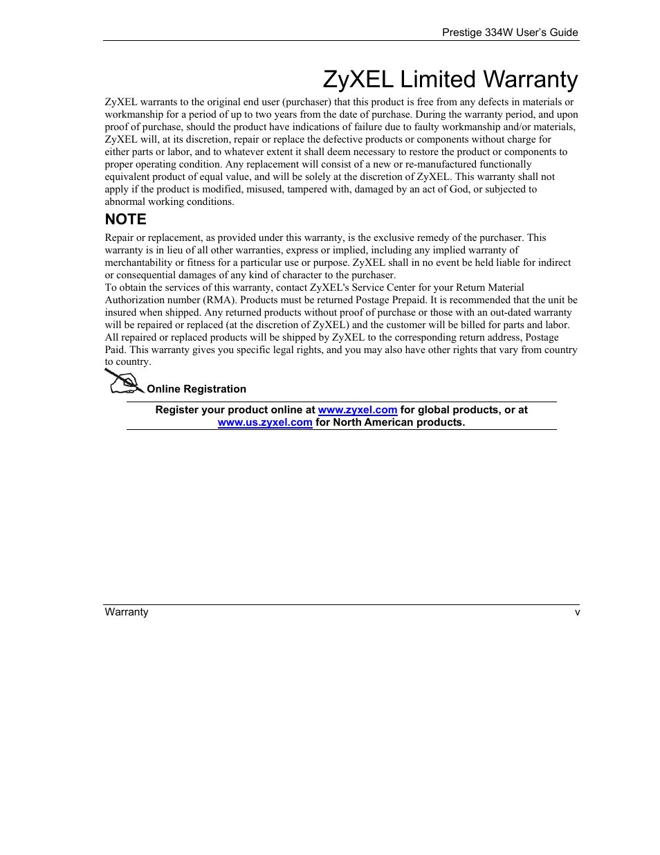 Information for canadian users, Zyxel limited warranty | ZyXEL Communications P-334W User Manual | Page 5 / 496