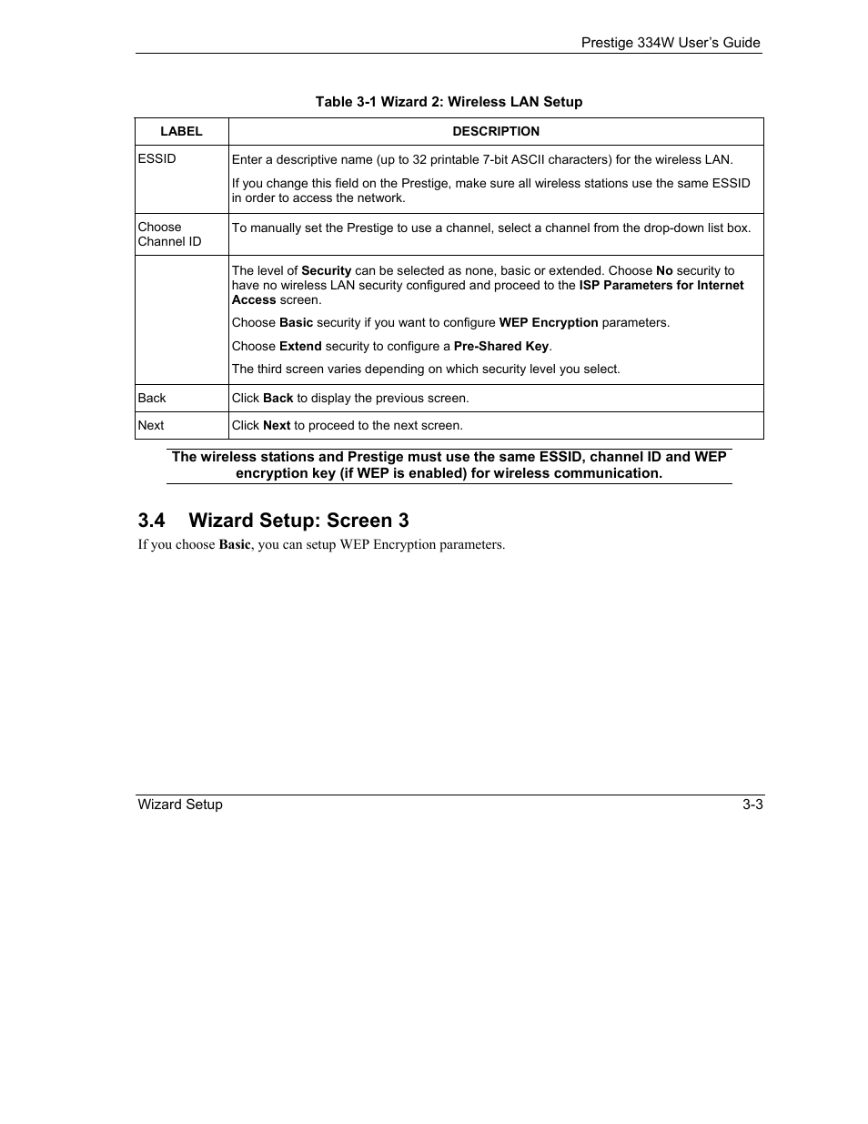 Wizard setup: screen 3, 4 wizard setup: screen 3 | ZyXEL Communications P-334W User Manual | Page 51 / 496