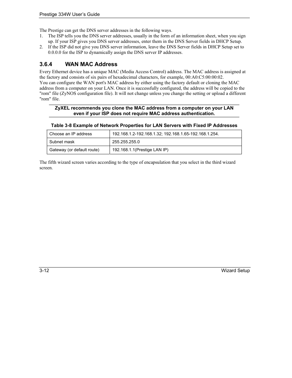 Wan mac address | ZyXEL Communications P-334W User Manual | Page 60 / 496