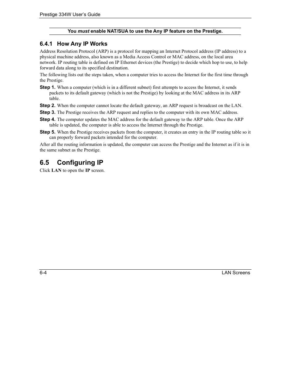 How any ip works, Configuring ip, 5 configuring ip | ZyXEL Communications P-334W User Manual | Page 82 / 496