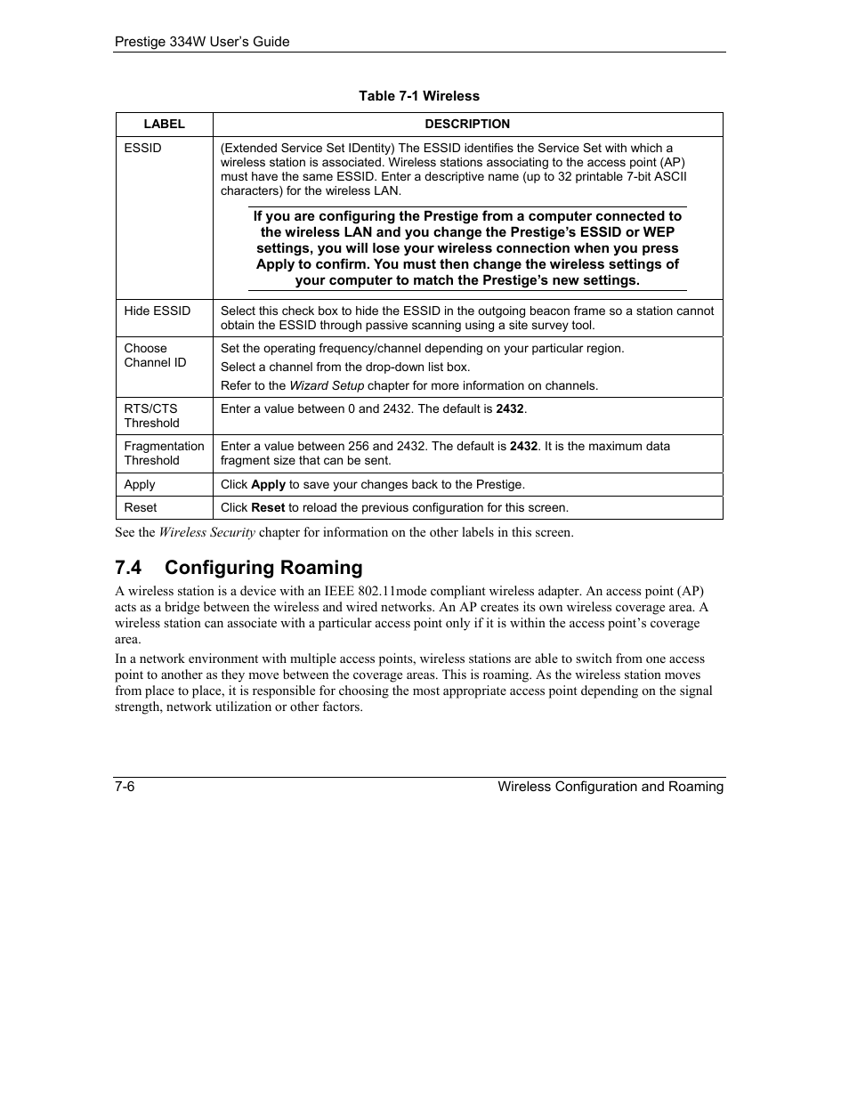 Configuring roaming, 4 configuring roaming | ZyXEL Communications P-334W User Manual | Page 94 / 496