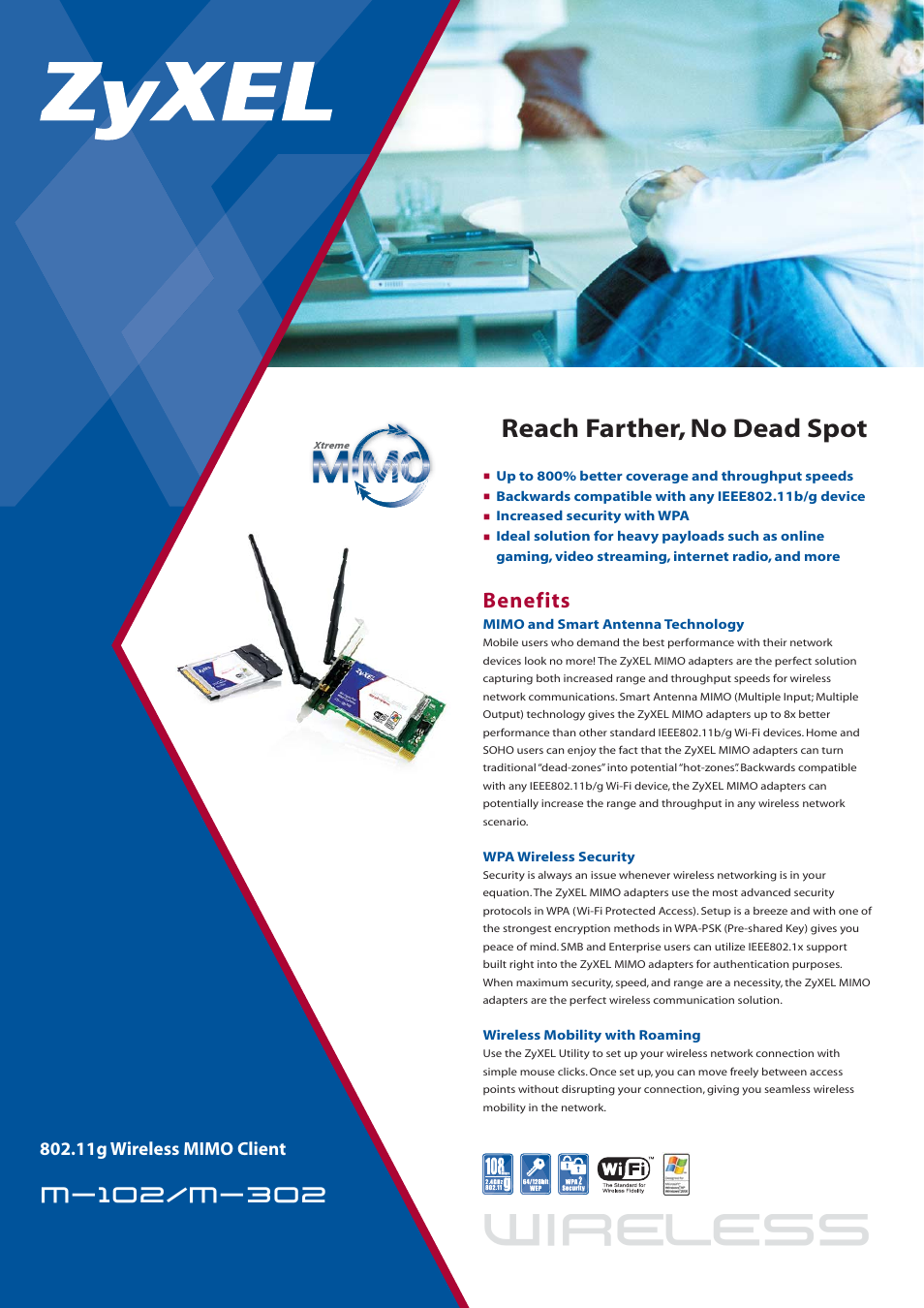 ZyXEL Communications ZyXEL XtremeMIMO M-102 User Manual | 2 pages