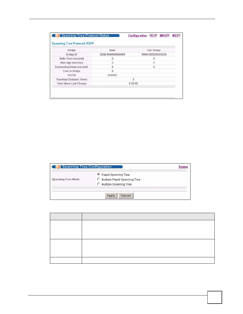 3 spanning tree configuration | ZyXEL Communications GS-4024 User Manual | Page 115 / 462