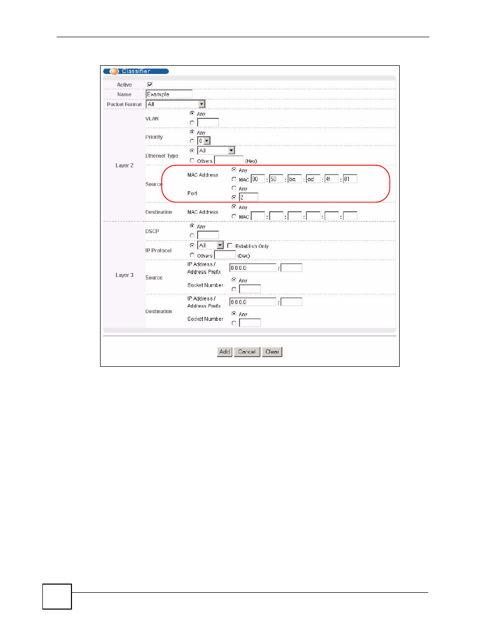 Figure 75 classifier: example | ZyXEL Communications GS-4024 User Manual | Page 156 / 462