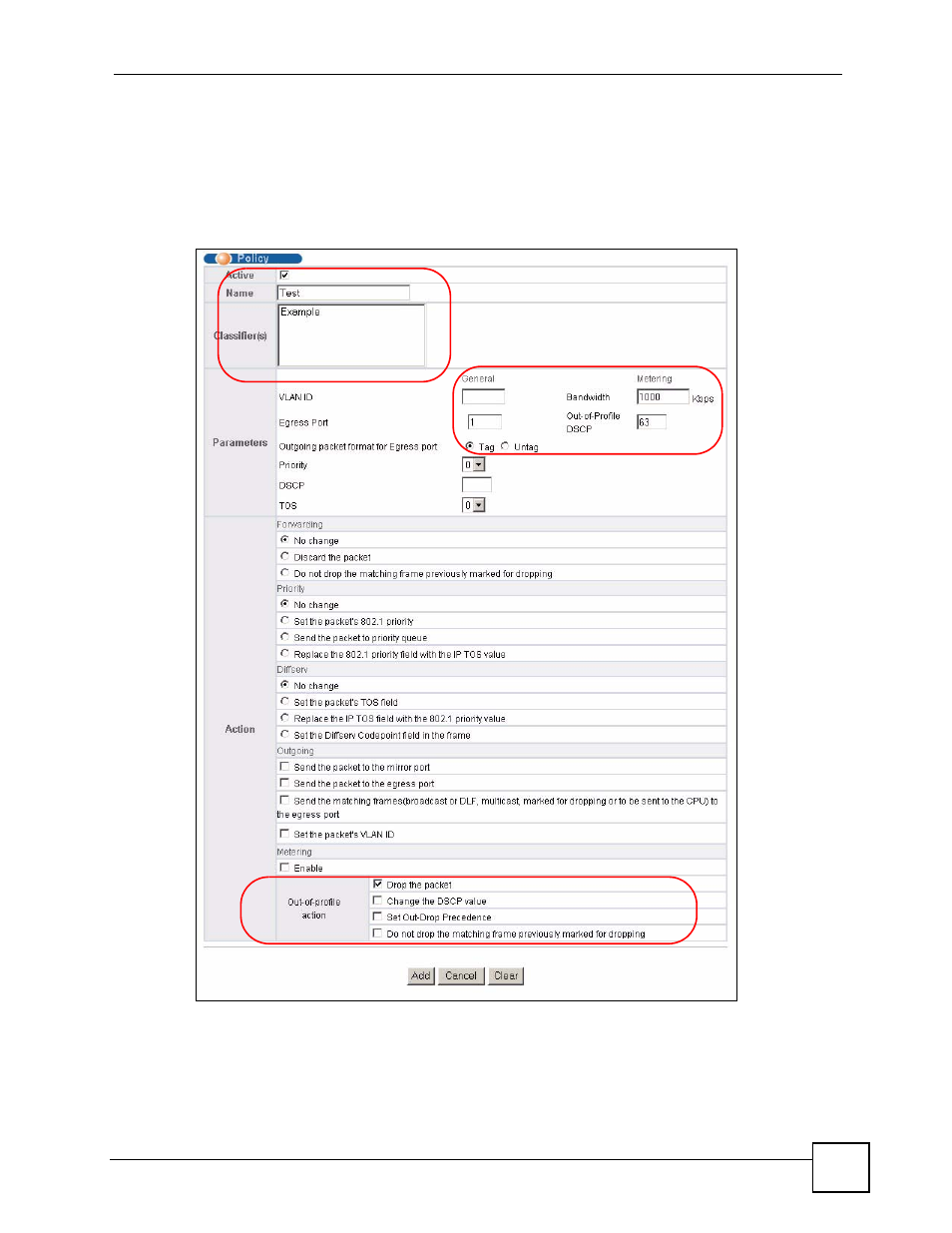 4 policy example, Figure 78 policy example | ZyXEL Communications GS-4024 User Manual | Page 161 / 462
